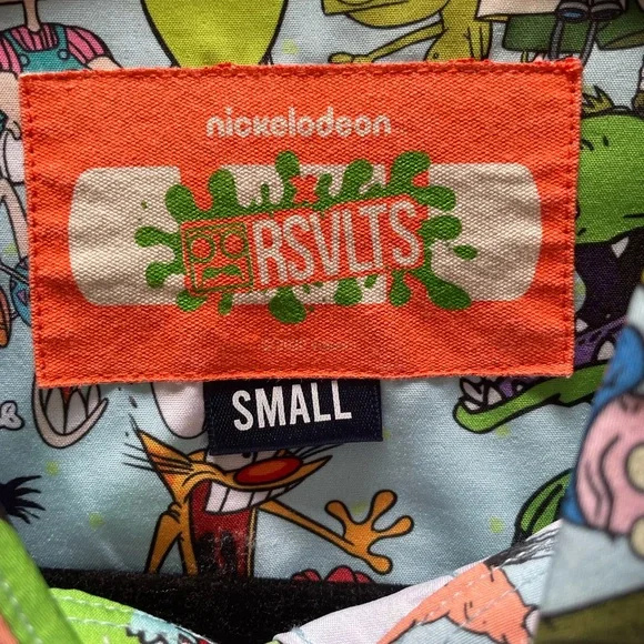 RSVLTS Nickelodeon Cartoon Print Casual Shirt - Blue and Green - Picture 5 of 6